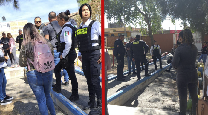 Con todo y policías, dejan a niños sin clases en el kínder 