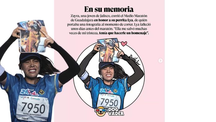 Joven corre Medio Maratón de Guadalajara para homenajear a su perrita fallecida