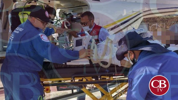 Trasladan a una abuelita con severos problemas de salud a Morelia en helicóptero