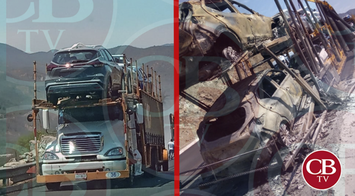 Se quema trailer nodriza con autos nuevos en la Siglo XXI