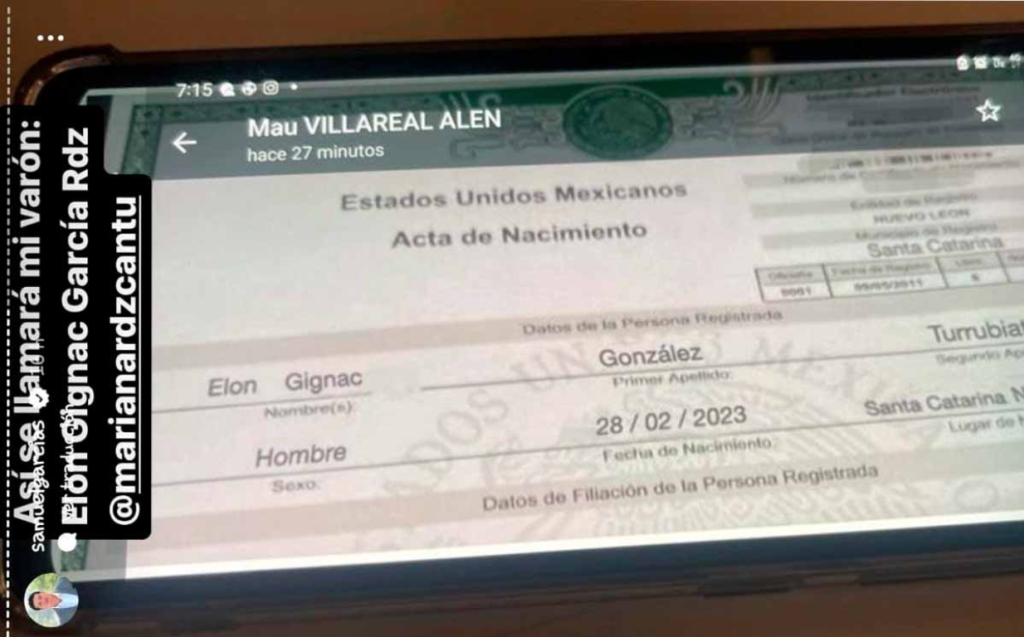 Samuel García propone a Mariana que su próximo hijo se llame Elon Gignac