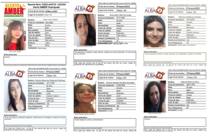 Desaparecen 8 mujeres en menos de una semana en Celaya