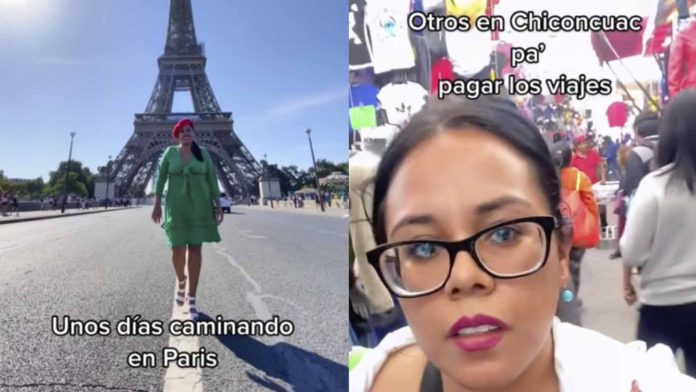 Mujer presume haber viajado a París gracias a su puesto en el tianguis