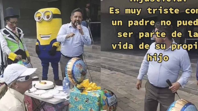Papá celebra el cumpleaños de su hija en el juzgado; su ex no deja que la vea