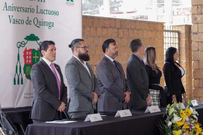 Conmemoran aniversario luctuoso CDLVIII de Don Vasco de Quiroga en Pátzcuaro