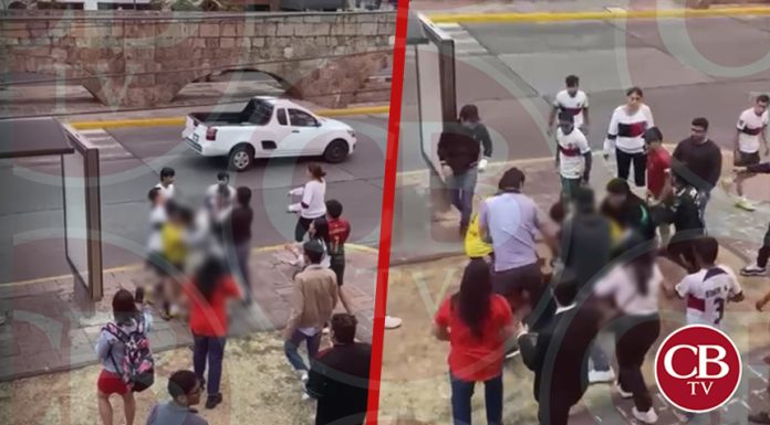 La tarde de este martes un un partido de fútbol se salió de control y se van a los y se van a los golpes en Av. Acueducto en en la capital michacána.