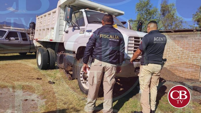 FGE recupera camión de volteo robado en Acuitzio