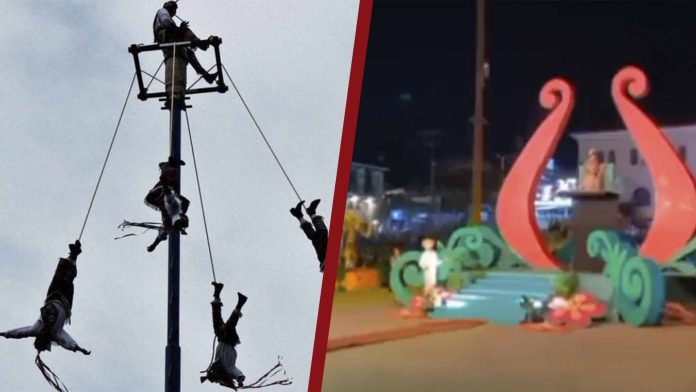 Fallece voladora de Papantla tras caer desde una altura de 15 metros en Puebla