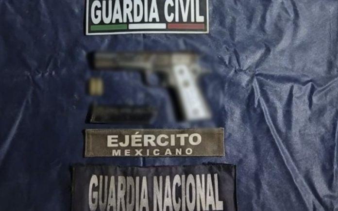 Tras operatividad en Apatzingán, SSP, Sedena y GN detienen a hombre con arma corta