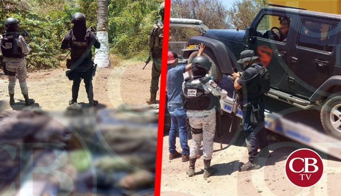 Militares, GN aseguran auto con armas largas en Múgica