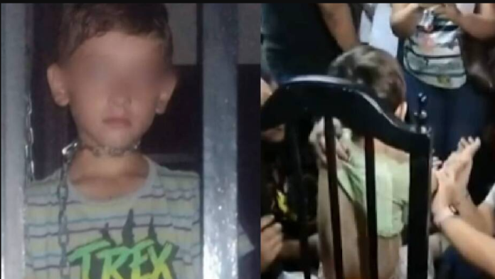 Rescatan a niño encadenado en una casa en Tabasco