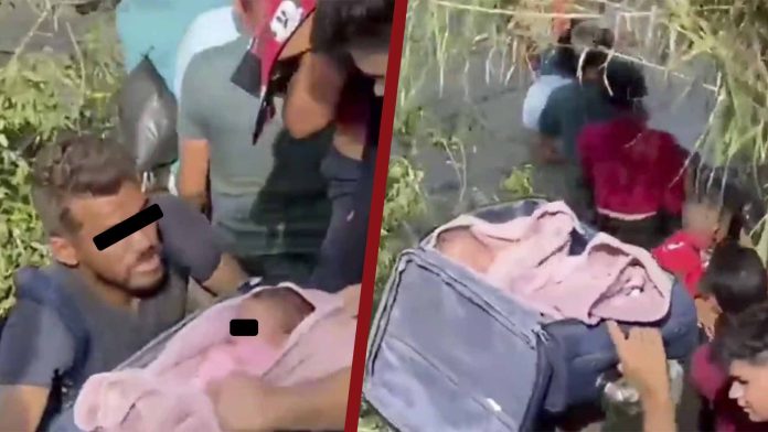 Migrantes meten a bebé a una maleta para cruzarlo por el río Bravo