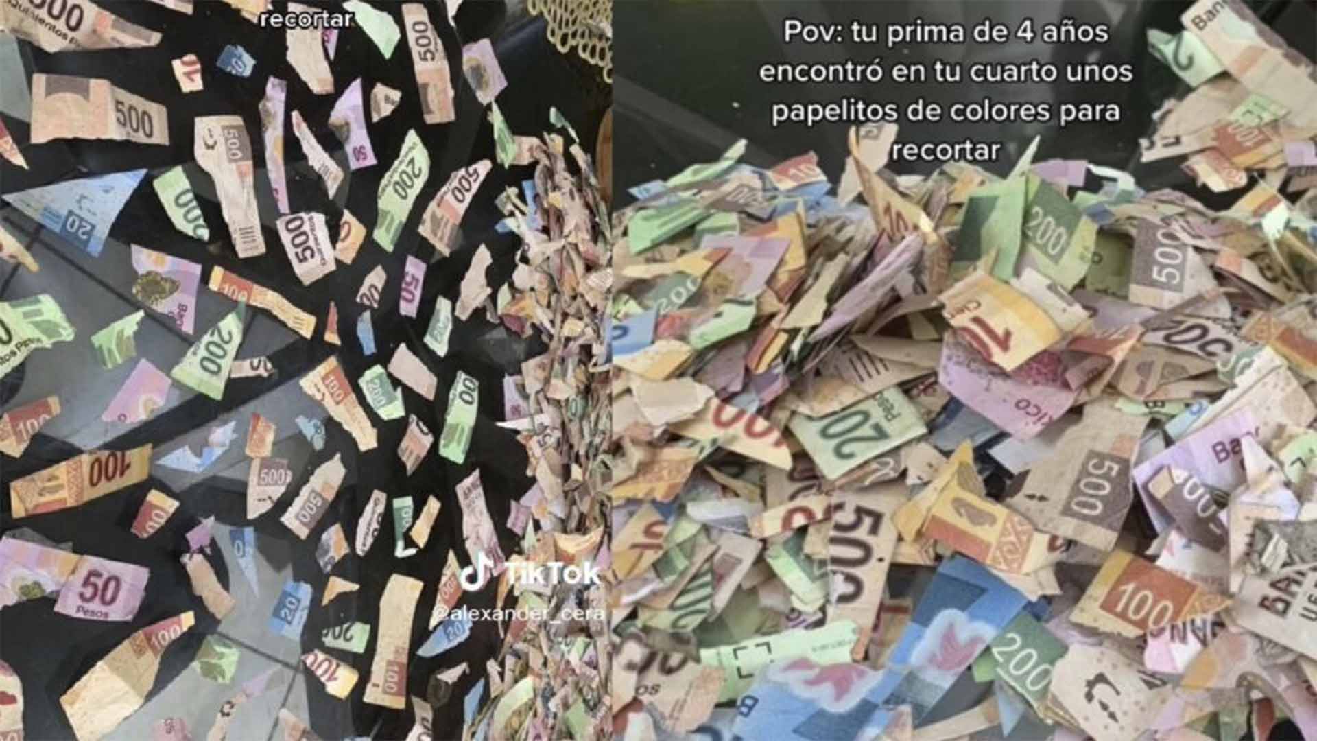 Niña de 4 años recorta ‘papelitos de colores’ eran los ahorros de su primo