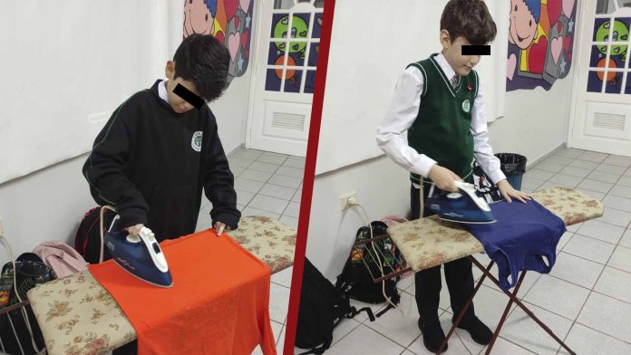 Profesora se vuelve viral por enseñar a sus alumnos a planchar