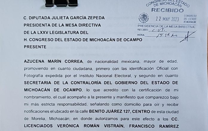 Solicitan Juicio Político contra auditor de Michoacán; tiene 66 procedimientos en su contra