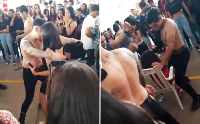 Estudiantes de Michoacán festejan su día con strippers dentro del platel