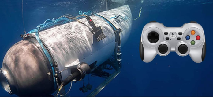 Submarino perdido, era operado con un control de videojuegos