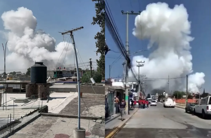 Se registra fuerte explosión en polvorín ubicado Tultepec