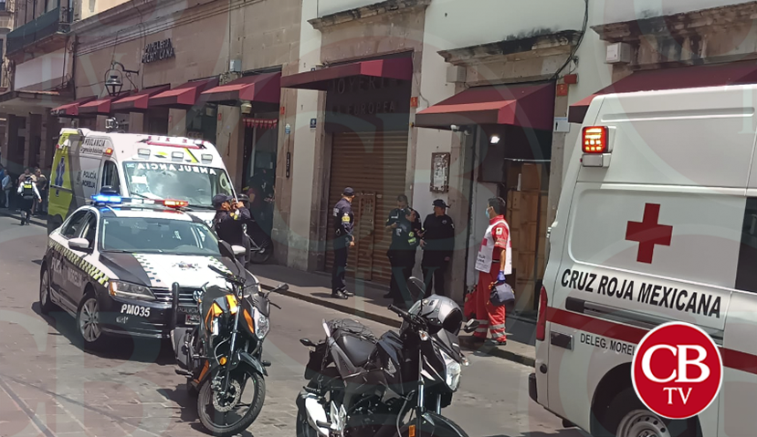 Asesinan a persona en joyería a plena luz del día en el Centro Histórico de Morelia Asesinan a persona en joyería a plena luz del día en el Centro Histórico de Morelia