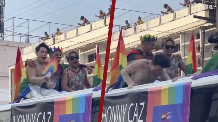 Kunno se cae en plena Marcha LGBT