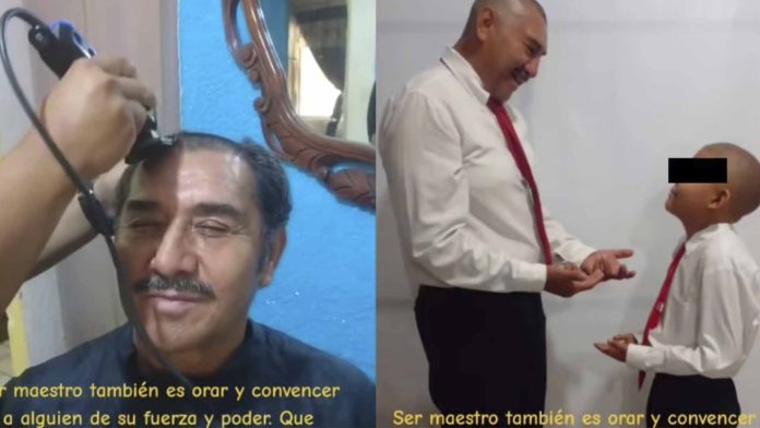 Profesor se rapa para solidarizarse con su alumno con cáncer