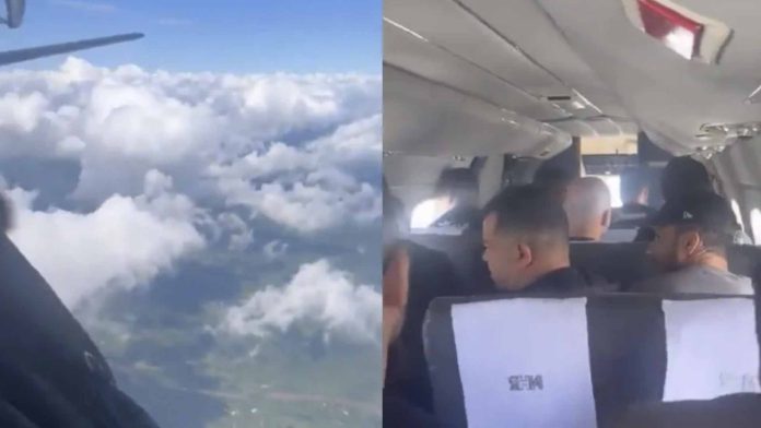 Se abre puerta de avión en pleno vuelo; pasajeros viven momentos de pánico