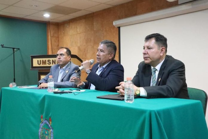 Titular de la SSP imparte ponencia sobre el Modelo Actual de Seguridad en México, a estudiantes de la UMSNH
