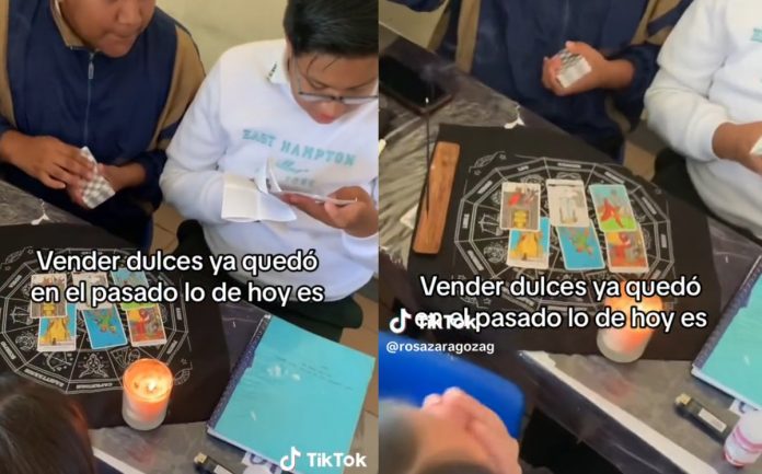 VIDEO:  Vender dulces es cosa del pasado; alumnos cobran por leer el tarot en clases