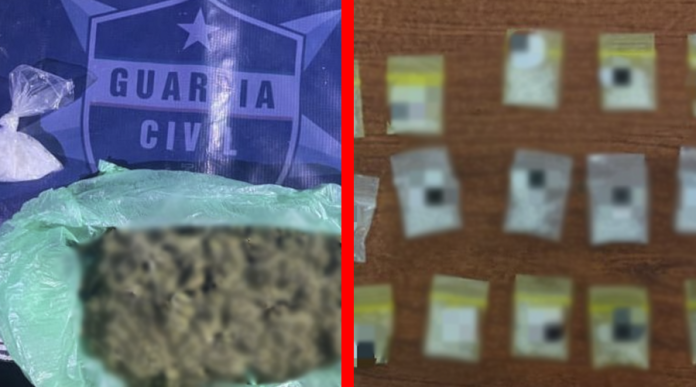 Guardia Civil decomisa 48 envoltorios con droga y detiene a 5 personas; en distintos hechos