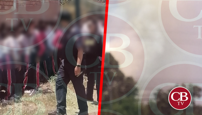 Evacúan a 170 alumnos de Colegio por un incendio de pastizal