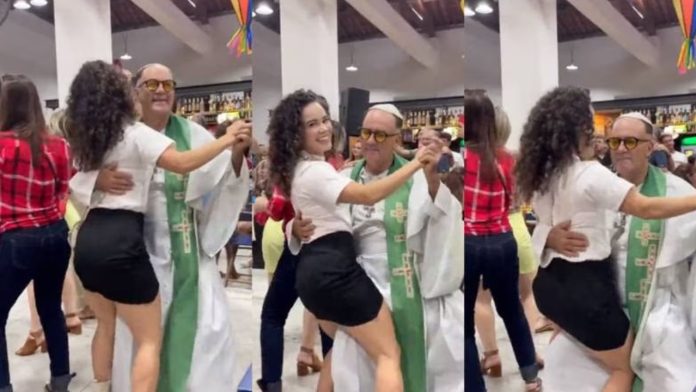 VIDEO: Tunden a sacerdote por baile sensual con mujer