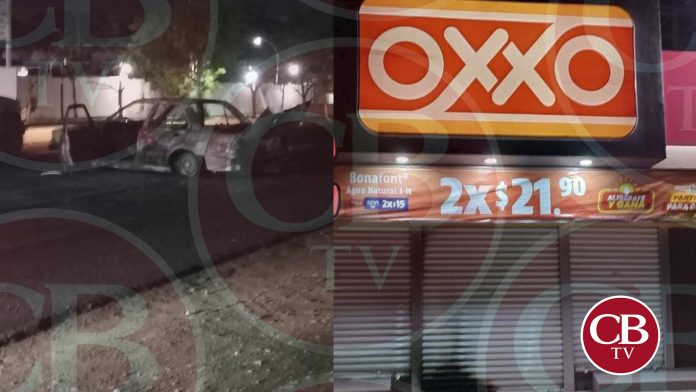 Queman autos y un Oxxo en Apatzingán