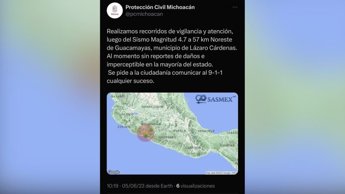 Tiembla en la costa michoacana