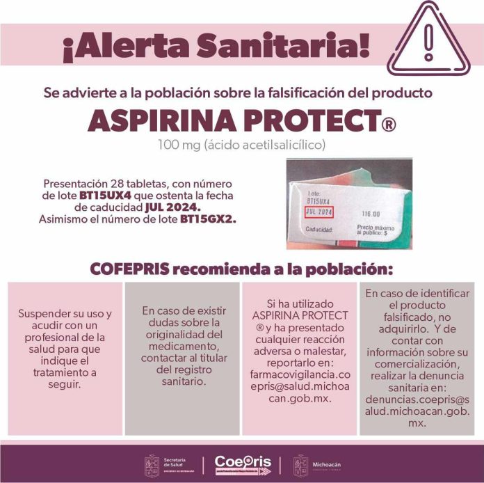 Alertan sobre falsificación de Asp1r1na Protect