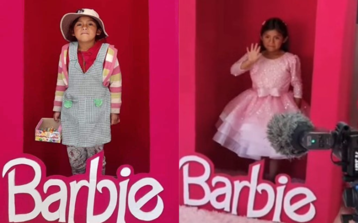 Niña que vende dulces se convierte en Barbie