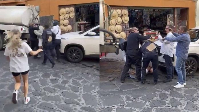 Policías someten a turista en Tepoztlán