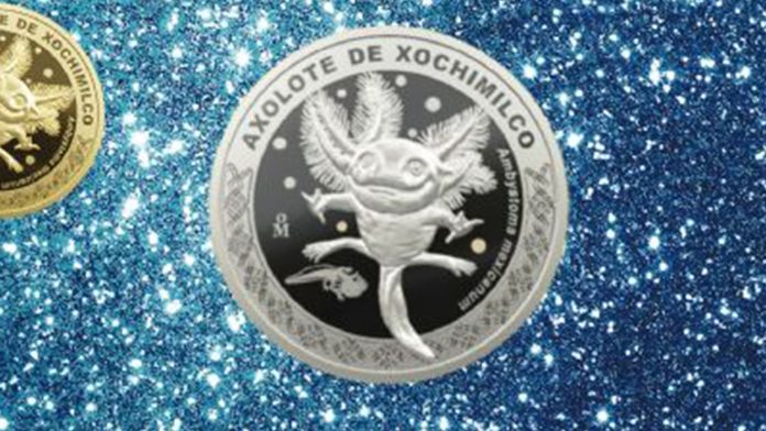 Lanzan nueva moneda conmemorativa del Ajolote en México