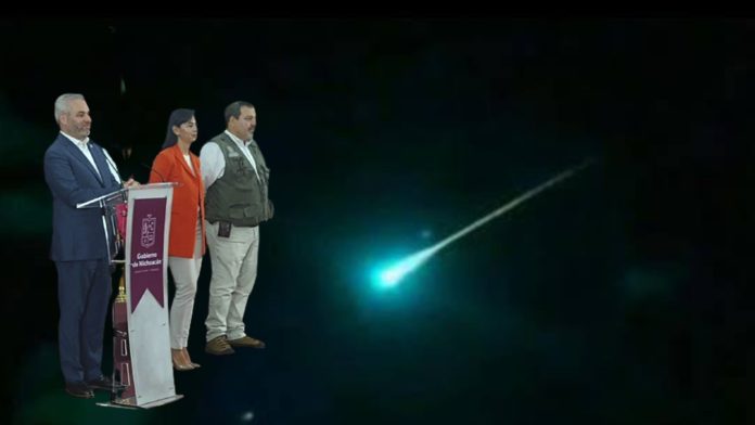 Fue un meteorito el destello visto en Michoacán: Bedolla
