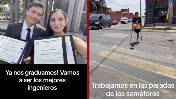 Jóvenes se gradúan como ingenieros y ahora trabajan en un semáforo