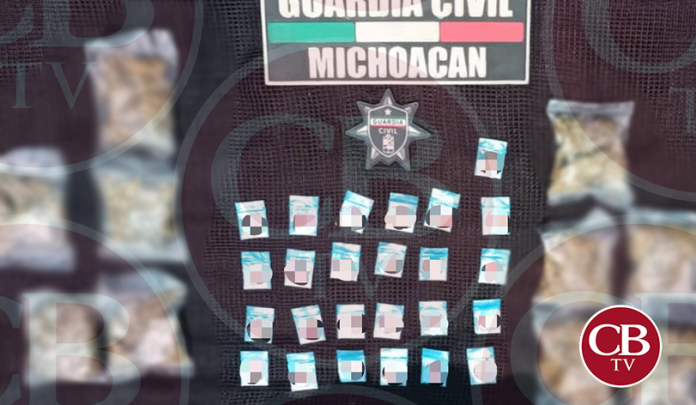 SSP y Sedena aseguran a 4 presuntos distribuidores de droga, en Uruapan