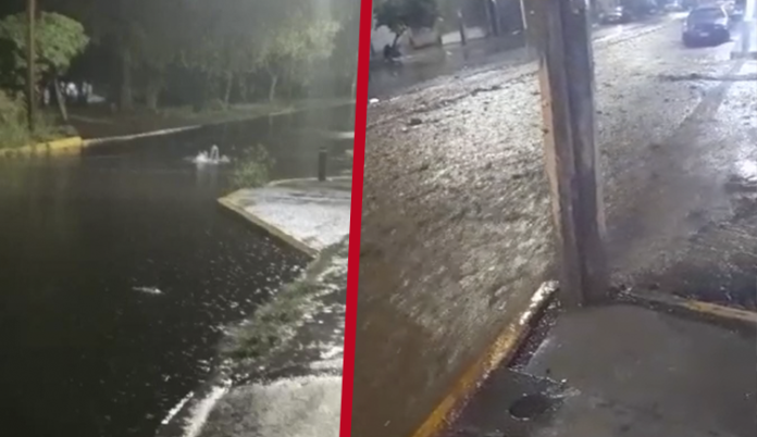 Denuncian vecinos de Leandro Valle inundaciones en casas por coladeras tapadas