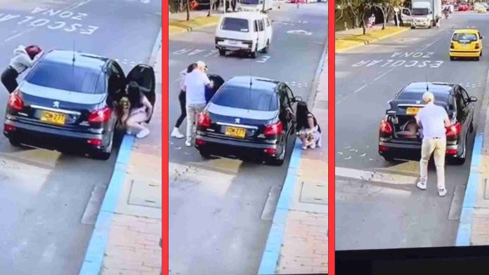 Hombre es captado escondiendo a su amante en la cajuela de su auto