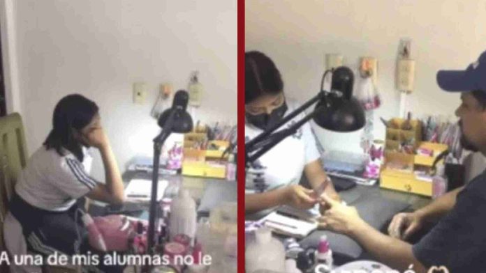 Padre se deja poner uñas porque amigas dejaron plantada a su hija