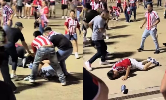 Video: Aficionados de Chivas pelean a puño limpio ante eliminación de la liga