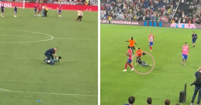 Video: Seguridad taclea a menores que se metieron al partido del Atlético de Madrid y la Real Sociedad en MTY