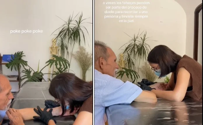 Video: Abuelito se tatúa ultimas palabras de su esposa