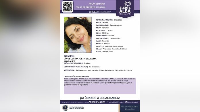 Familiares buscan paradero de Ángeles Dayleth