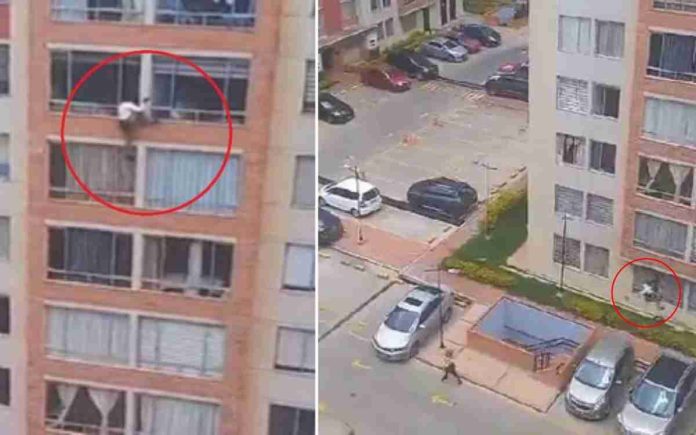 Mujer se lanza de un séptimo piso durante temblor en Bogotá, Colombia