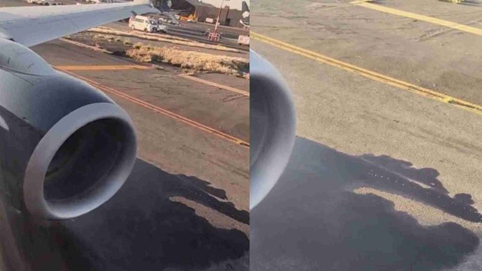 Avión de Aeroméxico presenta fuga de combustible antes de despegar del AICM