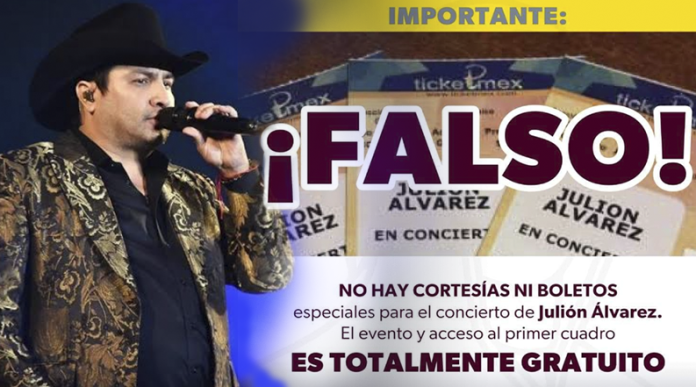 Falso que otorguen cortesías para concierto gratuito de Julión en Morelia